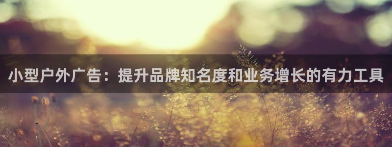 杏宇平台注册地址：小型户外广告：提升品牌知名度和业务增长的有力工具