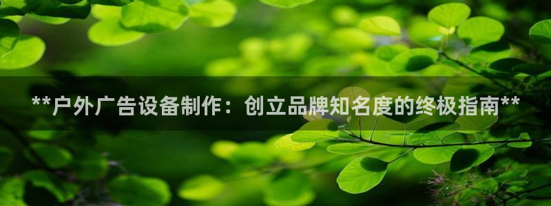杏宇平台总代理：**户外广告设备制作：创立品牌知名度的终极指南**