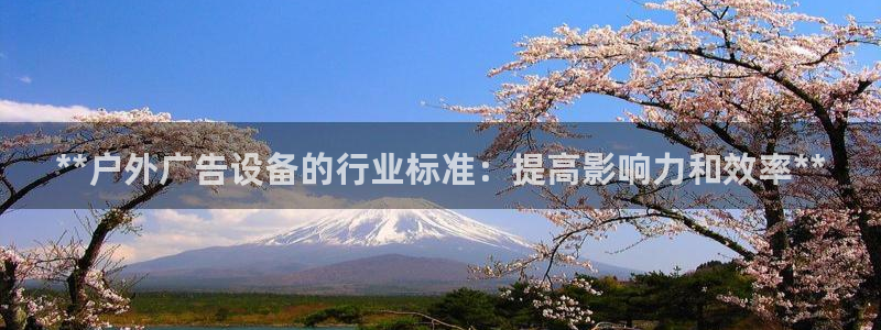 杏宇平台代理怎么样赚钱：**户外广告设备的行业标准：提高影响力和效率**
