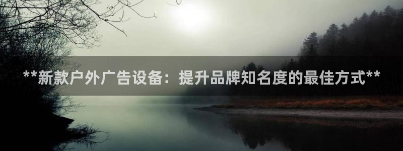 杏宇平台总代理是谁：**新款户外广告设备：提升品牌知名度的最佳方式**
