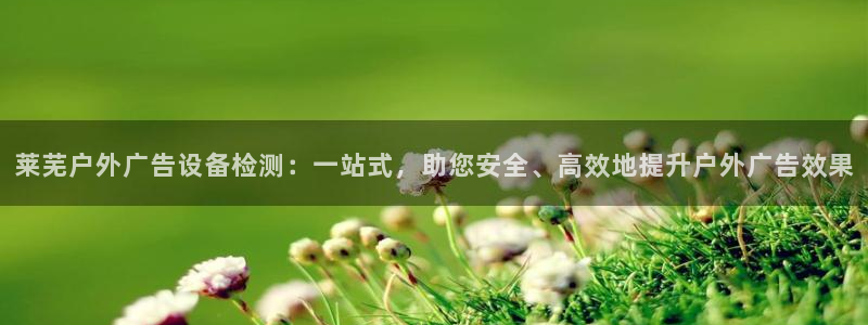 杏宇官方平台官网入口：莱芜户外广告设备检测：一站式，助您安全、高效地提升户外广告效果