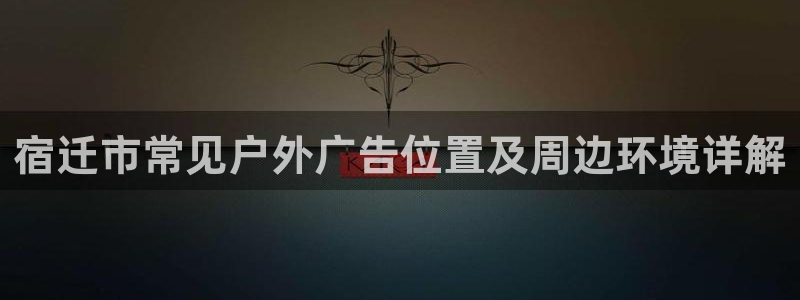 杏宇平台提现为什么这么久呢：宿迁市常见户外广告位置及周边环境详解