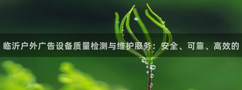 杏宇平台总代理是谁：临沂户外广告设备质量检测与维护服务：安全、可靠、高效的