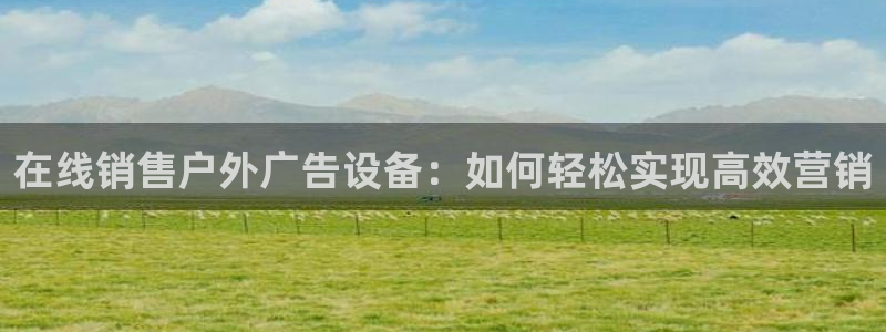 杏宇平台代理怎么样可靠吗：在线销售户外广