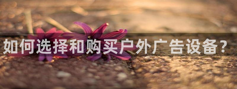 杏宇平台招商：如何选择和购买户外广告设备？